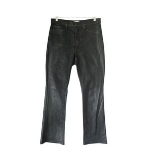 L'Agence Oriana High‎ Rise Straight Noir Coated Stretch Jean Size 30 USA TP01